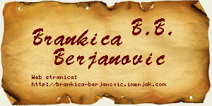 Brankica Berjanović vizit kartica